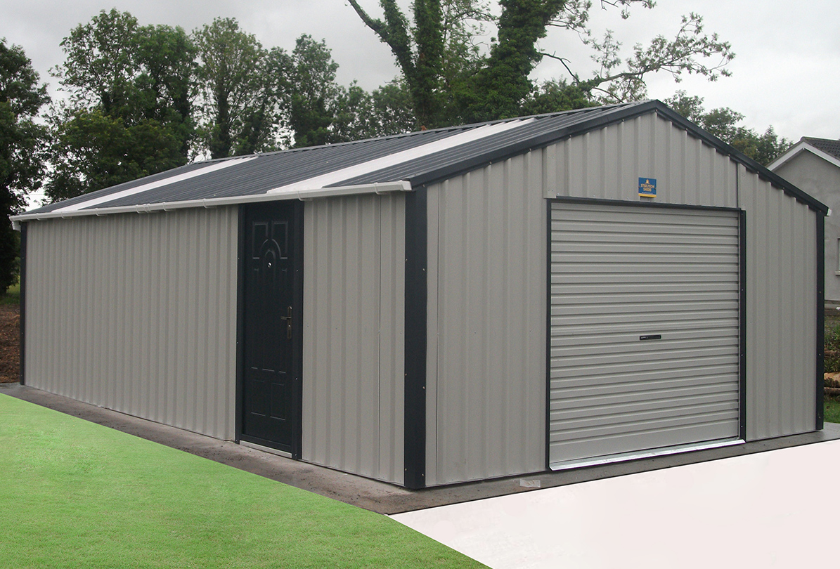 man products showroom of cellar doors and steel sheds