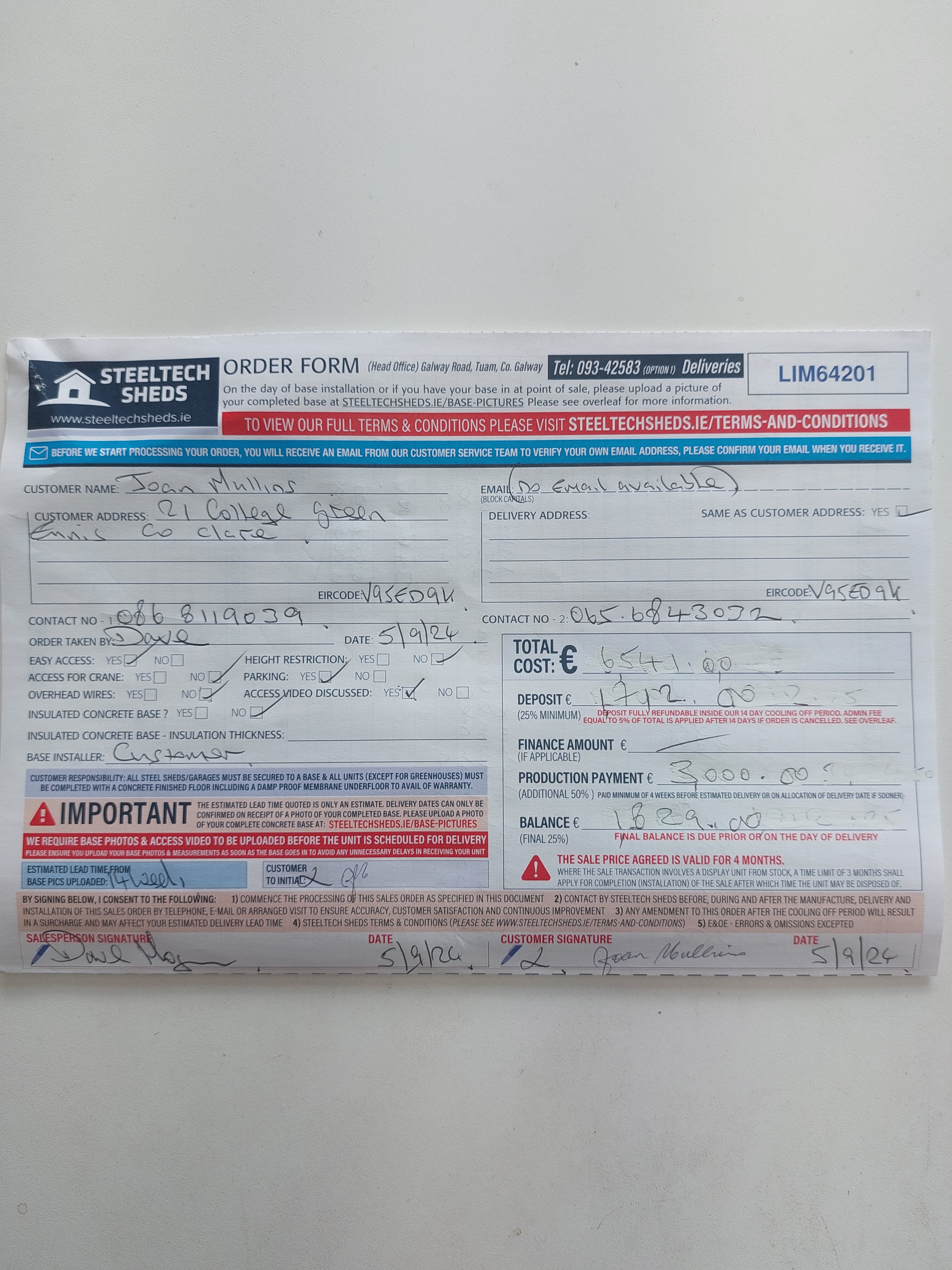 Upload Scanned Order Form - Page 1